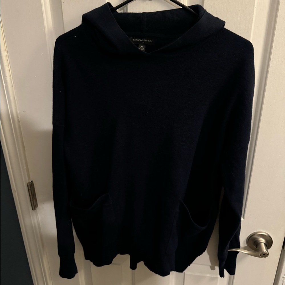Banana Republic Navy Hooded Sweater Sz M